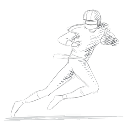 Player ball running helmet outfit sketch PNG Design Transparent PNG