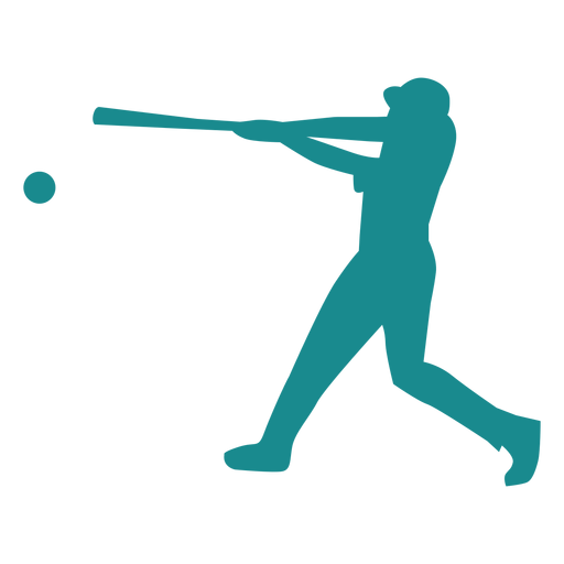 Player ballplayer baseball player bat ball silhouette PNG Design