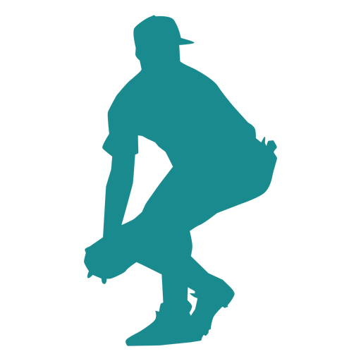 Player ballplayer baseball player cap glove silhouette PNG Design