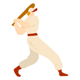 Player bat cap outfit flat PNG Design