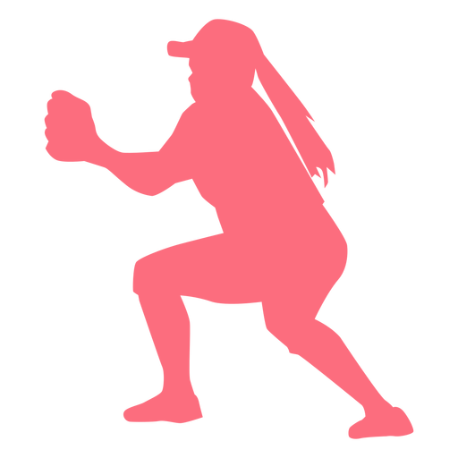 Silhueta de jogador de beisebol com luva de jogador de beisebol Desenho PNG