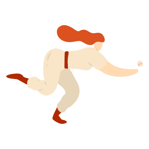Player female ball hair outfit flat PNG Design