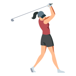 Jugador femenino club pantalones cortos camiseta gorro de pelo cola de caballo plana Diseño PNG