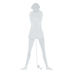 Player female hair ball club cap t shirt skirt striped silhouette PNG Design