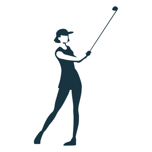 Jugador femenino gorra de pelo falda camiseta club silueta detallada Diseño PNG
