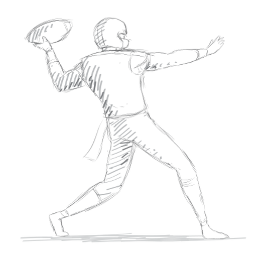 Player helmet ball outfit sketch PNG Design