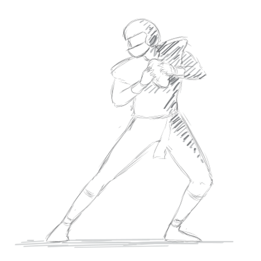 Player helmet outfit ball sketch PNG Design