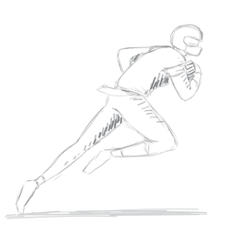 Player Helmet Outfit Running Sketch PNG & SVG Design For T-Shirts