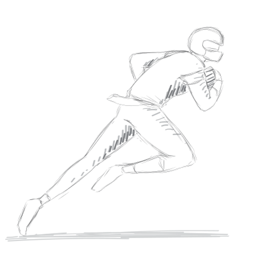 Traje de casco de jugador corriendo boceto Diseño PNG