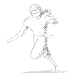 Player outfit helmet ball sketch PNG Design Transparent PNG