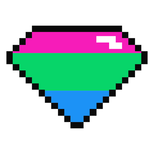 Polysexuelle brillante Diamantstreifen Pixel flach PNG-Design