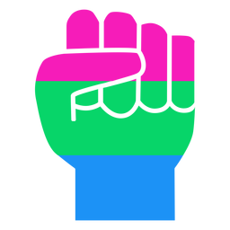 Polissexual mão dedo punho faixa plana Desenho PNG