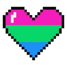 Polysexual heart stripe pixel flat PNG Design Transparent PNG