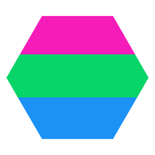 Polysexual hexagon stripe flat PNG Design