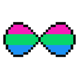 Polysexual infinity stripe pixel flat PNG Design