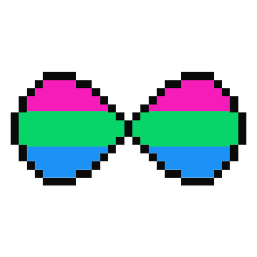Polysexuelle Unendlichkeit Streifen Pixel flach PNG-Design