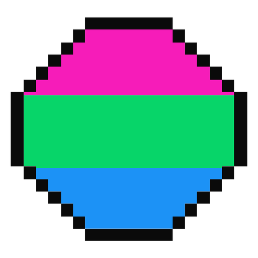 Polysexuelle Achteckstreifen Pixel flach PNG-Design