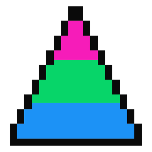 Polysexuelle Dreiecksstreifen Pixel flach PNG-Design