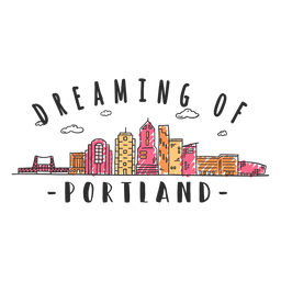 Autocolante de skyline de Portland Desenho PNG