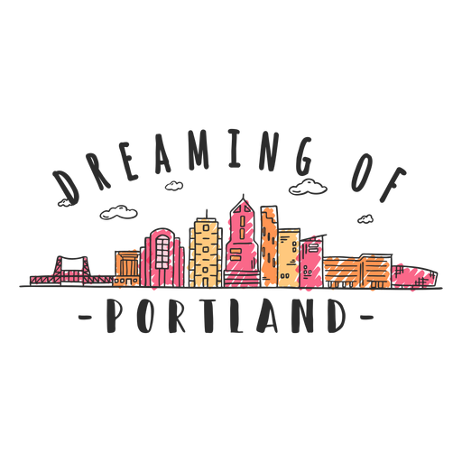 Portland skyline sticker PNG Design