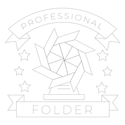 Professional folder mill star paper badge line PNG Design