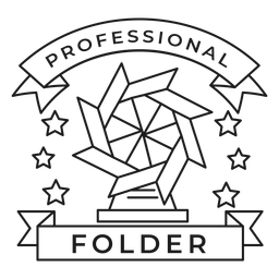 Professional folder mill star paper badge stroke PNG Design