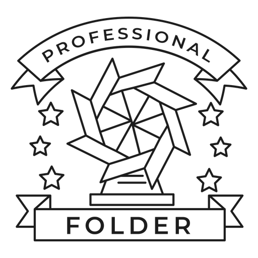 Professional folder mill star paper badge stroke PNG Design