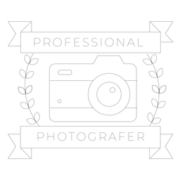 Professional photographer camera lens objective branch badge line PNG Design