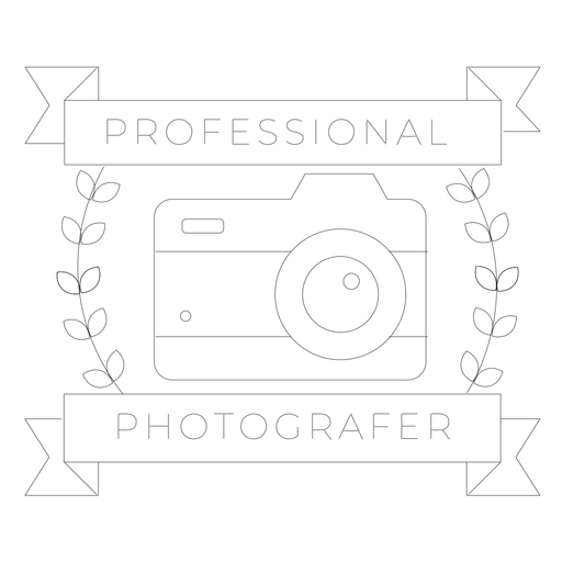 Professional photographer camera lens objective branch badge line PNG Design