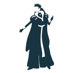 Königin Krone Mantel Handschuh Kleid detaillierte Silhouette PNG-Design