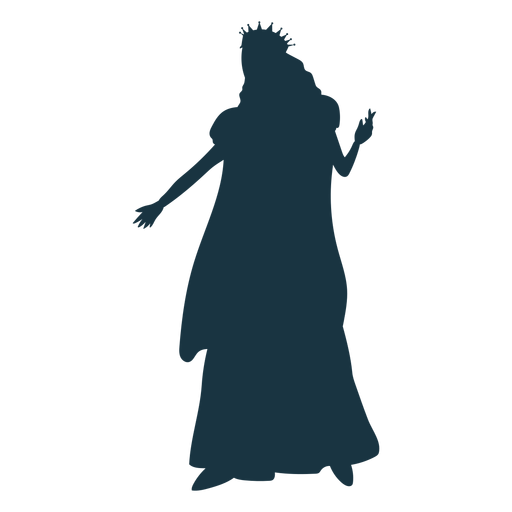 Reina corona manto guante vestido silueta Diseño PNG