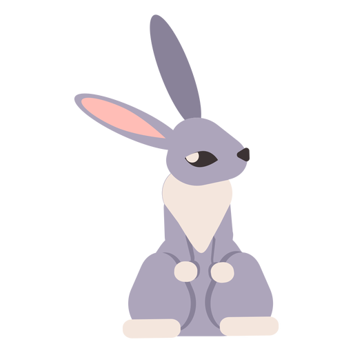 Conejo conejo oreja de hocico redondeada plana Diseño PNG