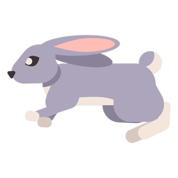 Kaninchenhase Mündung Ohr Schwanz flach gerundet PNG-Design