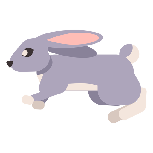Conejo conejito hocico oreja cola redondeada plana Diseño PNG