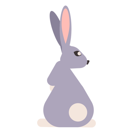 Rabbit bunny muzzle tail ear rounded flat PNG Design
