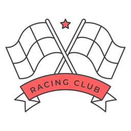 Racing club flag star colored badge sticker PNG Design