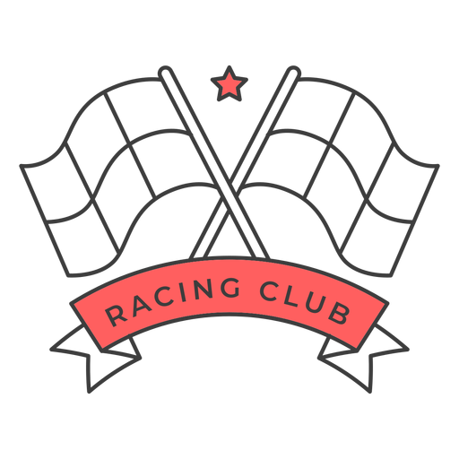Racing club flag star colored badge sticker