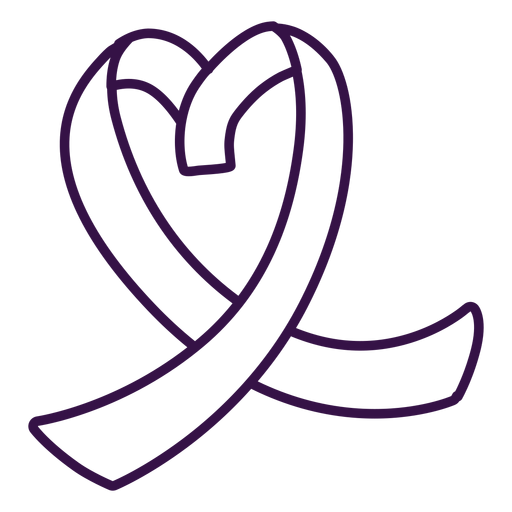 Ribbon tape heart stroke PNG Design