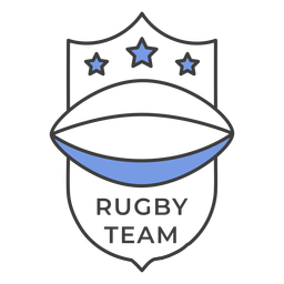Rugby team ball star colored badge sticker PNG Design