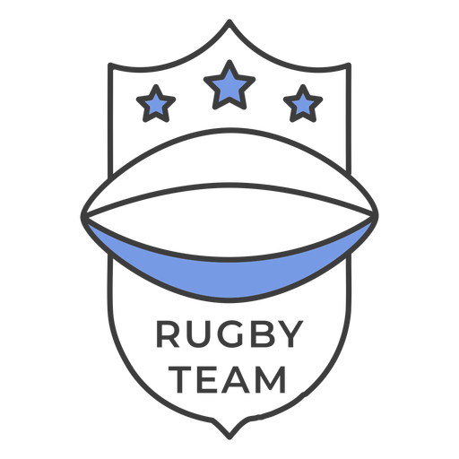 Adesivo de emblema colorido de estrela da bola do time de rugby Desenho PNG