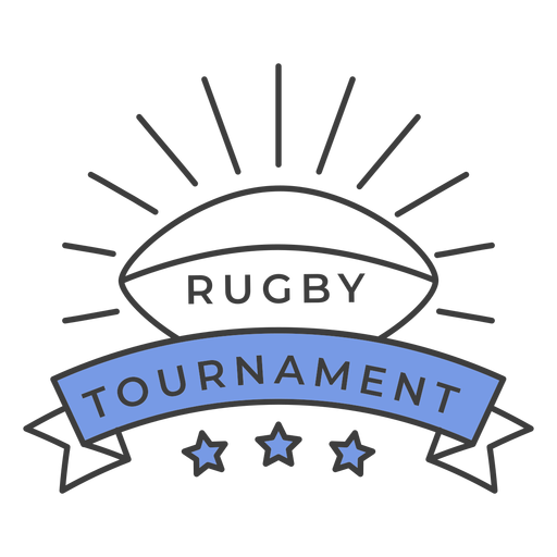 Rugby tournament ball star colored badge sticker
