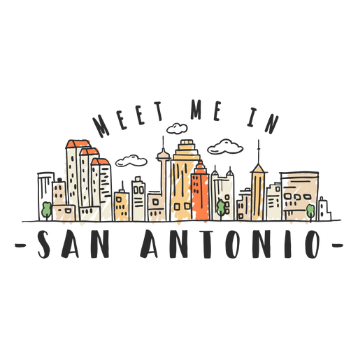 San antonio skyline sticker PNG Design