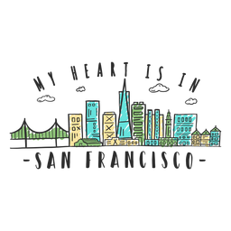 San Francisco Skyline Aufkleber PNG-Design