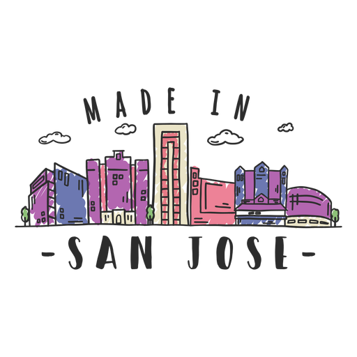 San jose skyline sticker PNG Design