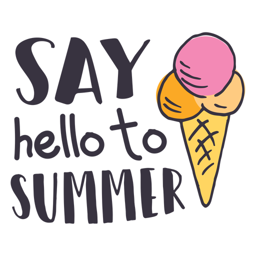 Say hello to summer ice cream badge sticker PNG Design