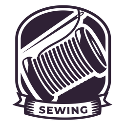 Sewing needle thread reel badge sticker PNG Design Transparent PNG