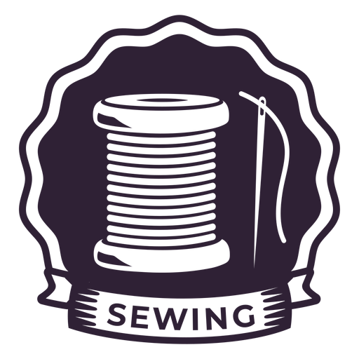 Etiqueta engomada de la insignia del carrete del hilo de la aguja de coser Diseño PNG