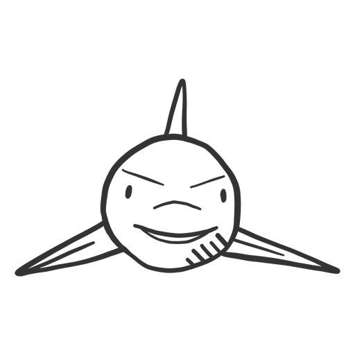 Doodle de aleta de tiburón Diseño PNG