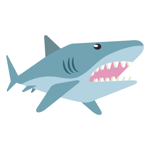 Shark Jaw Flipper Tail Tooth Rounded Flat PNG & SVG Design For T-Shirts