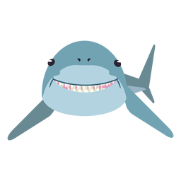 Cauda dentada de barbatana de mandíbula de tubarão achatada e arredondada Desenho PNG